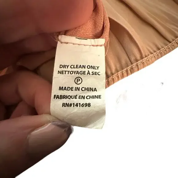 Ramy Brook Emmett Carmel Ruffle Boho Mini Dress Long Sleeve Smocked M Like New - Picture 8 of 9